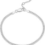 PAVOI 14K Gold Plated Paperclip/Curb/Figaro Chain Adjustable Bracelet for Women